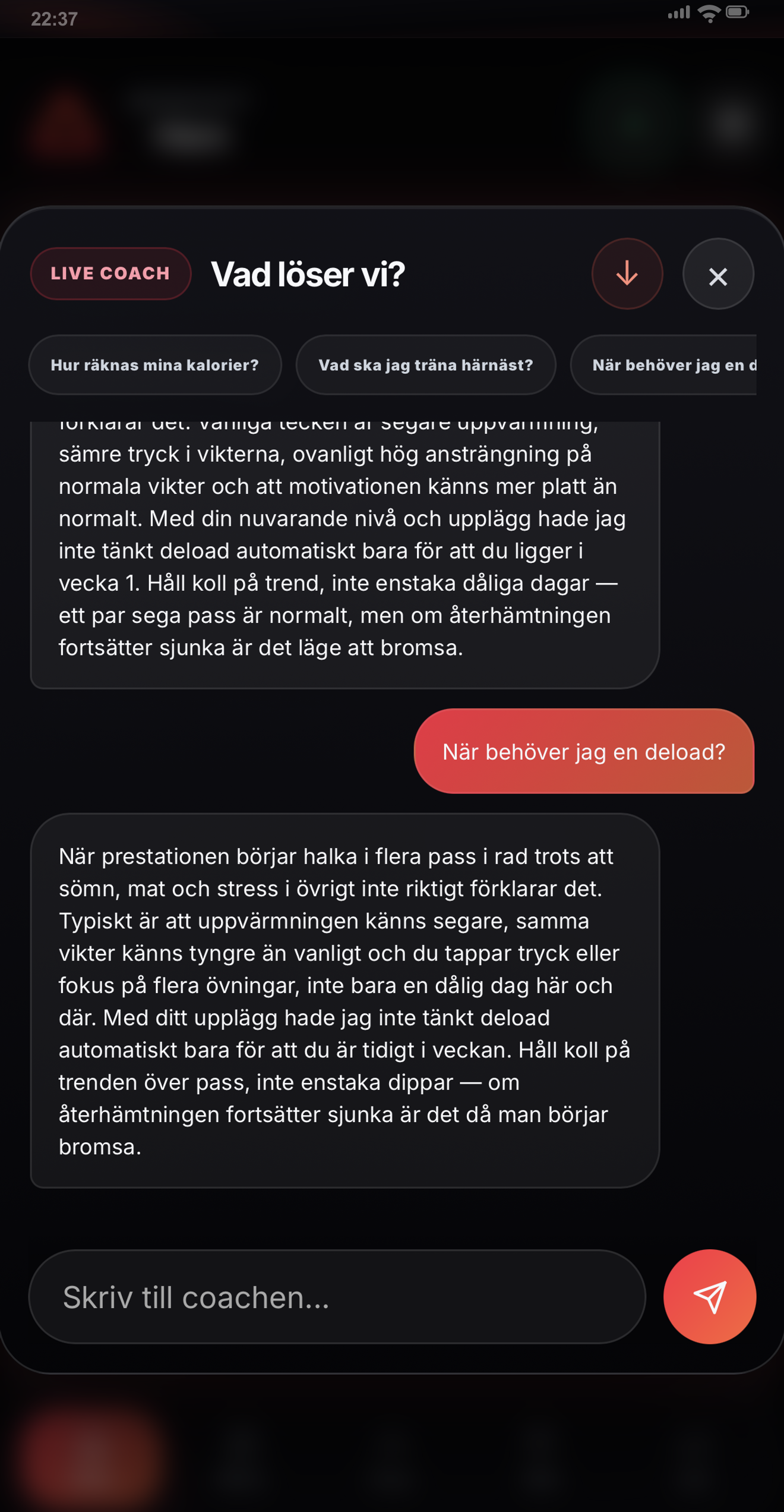 Live Coach i noXcuses workout